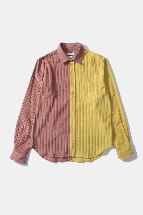 Edmmond Studios Block French Cord Plain Salmon | Men Shirts