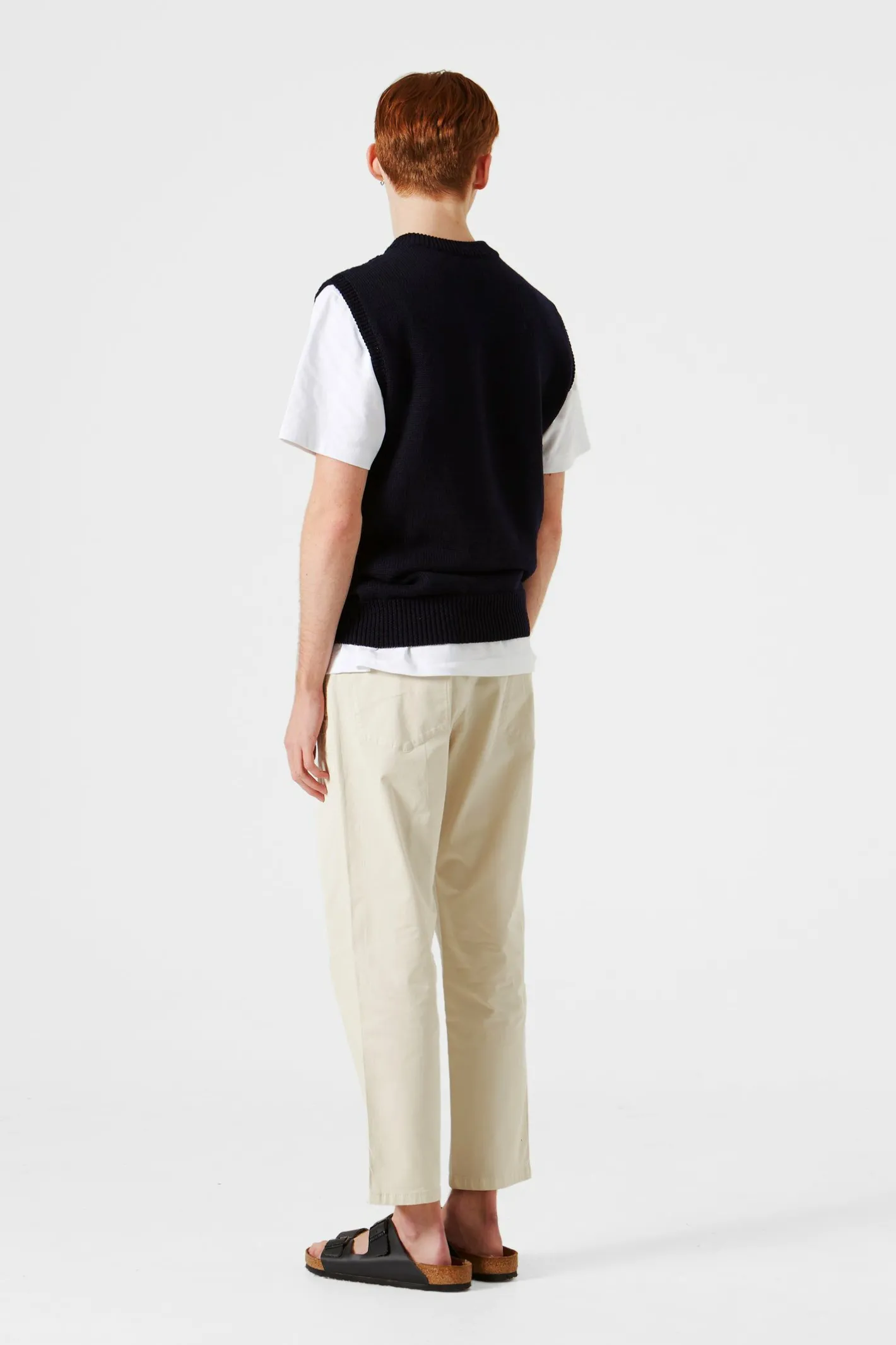 Edmmond Studios Braided Vest Plain Navy | Men Knitwear