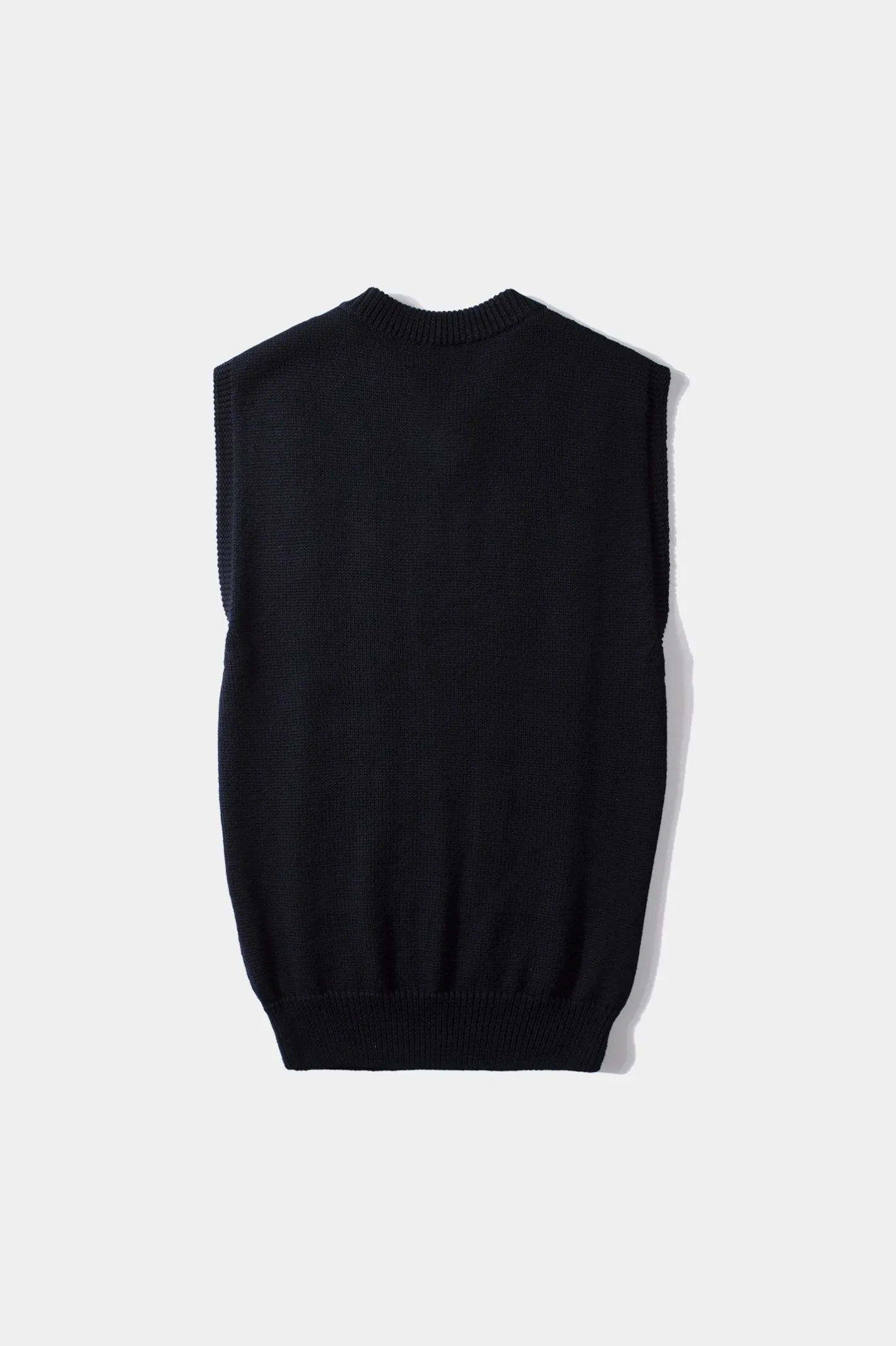 Edmmond Studios Braided Vest Plain Navy | Men Knitwear