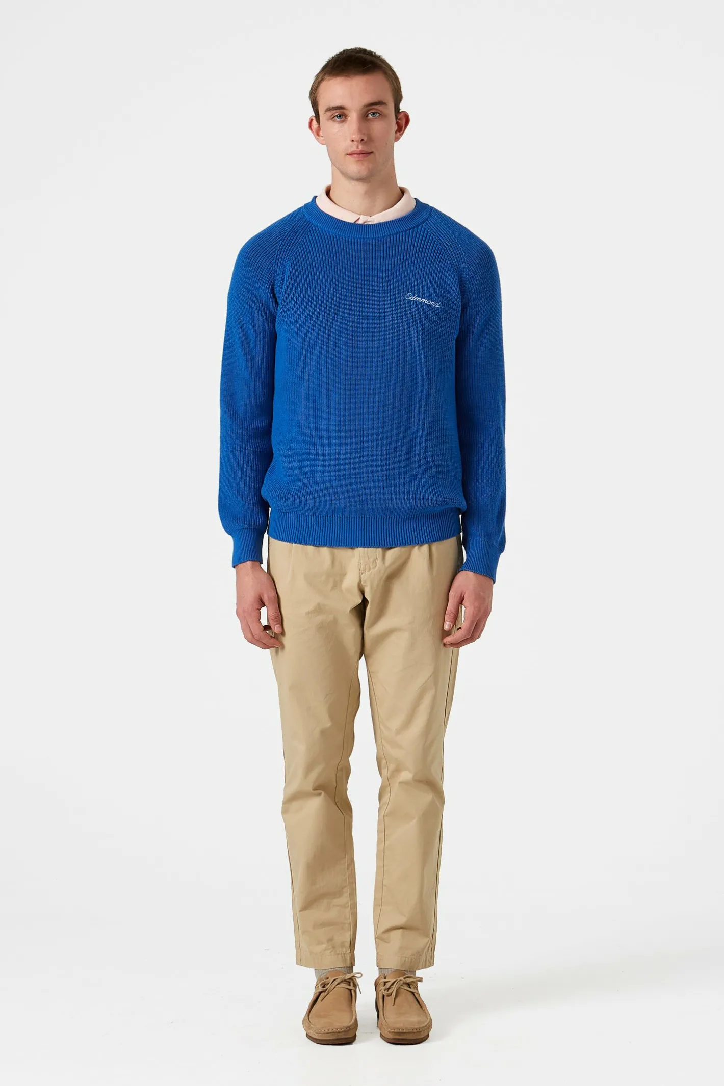 Edmmond Studios Canale Sweater Plain Blue | Men Knitwear