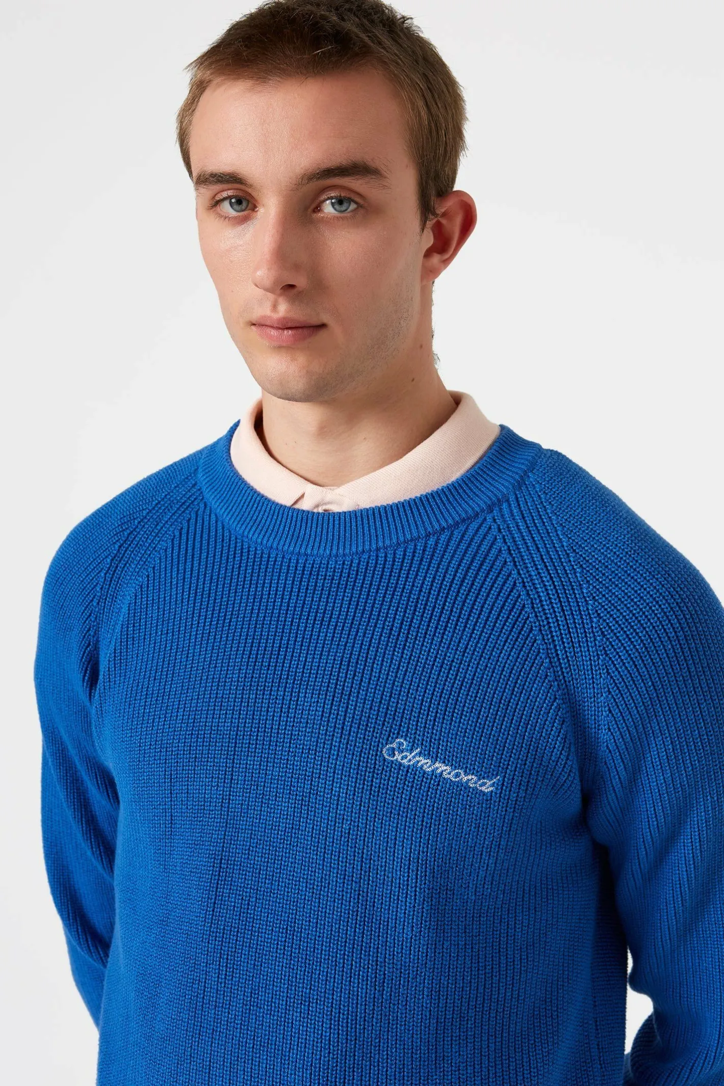 Edmmond Studios Canale Sweater Plain Blue | Men Knitwear