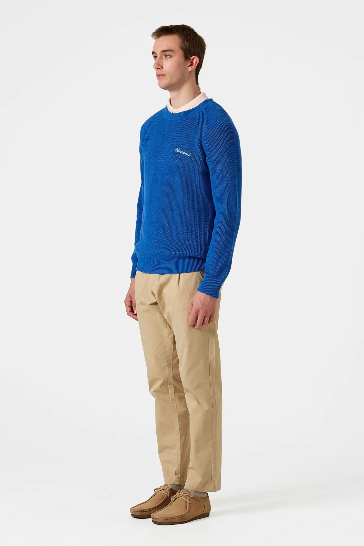 Edmmond Studios Canale Sweater Plain Blue | Men Knitwear