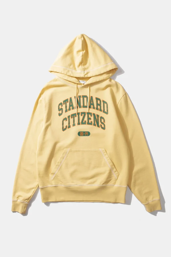 Edmmond Studios College Arch Hoodie Plain Light Yellow | Men Sweatshirts