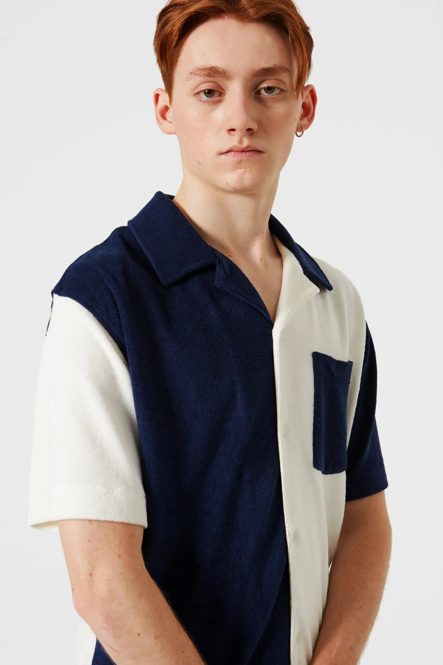 Edmmond Studios Colour Block Terry Shirt | Men Shirts
