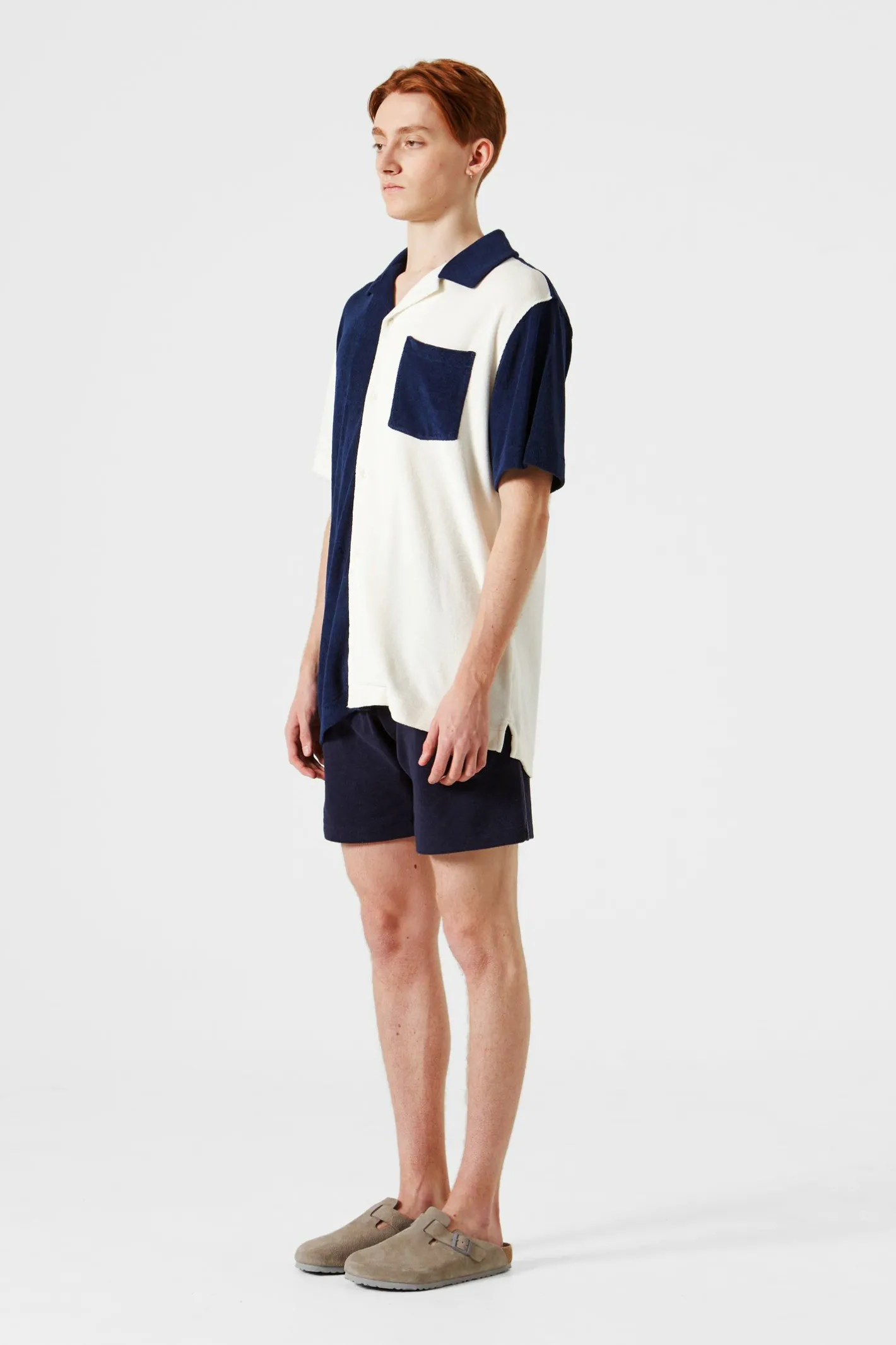Edmmond Studios Colour Block Terry Shirt | Men Shirts