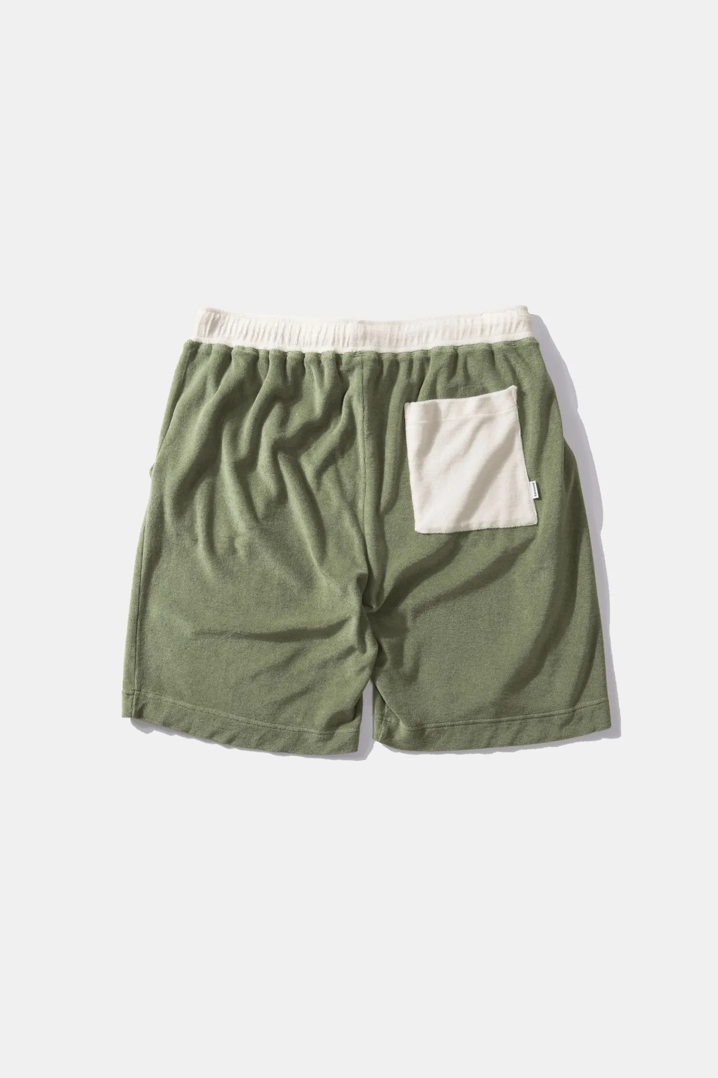 Edmmond Studios Contrast Terry Shorts Plain Olive | Men Trousers
