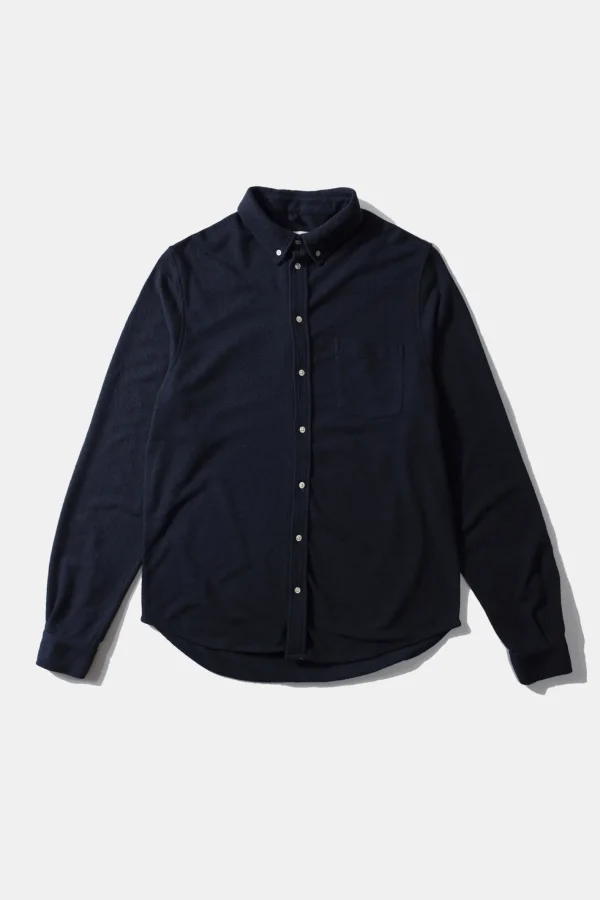 Edmmond Studios Crisp Shirt Plain Navy | Men Shirts
