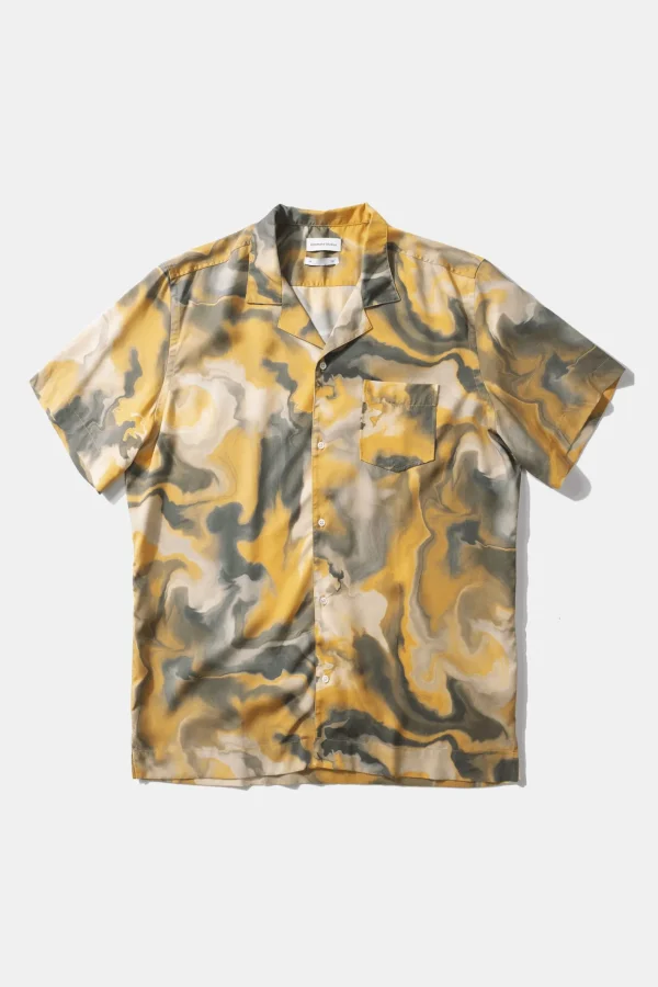 Edmmond Studios Darius Short Sleeve Plain Mustard | Men Shirts
