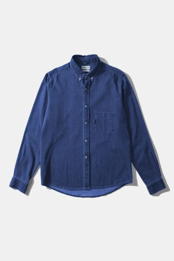 Edmmond Studios Day Shirt Denim Plain Stonewash | Men Shirts