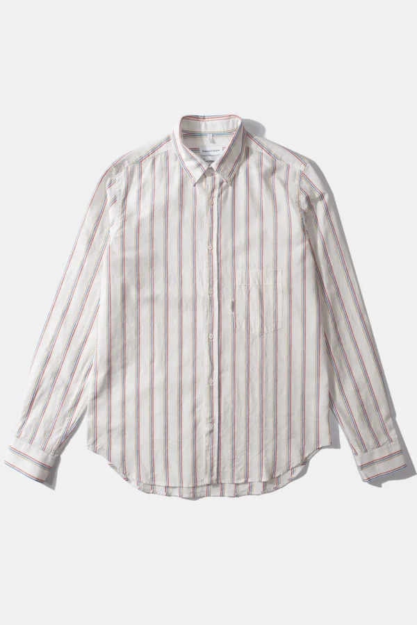 Edmmond Studios Day Shirt Stripes Plain Off White | Men Shirts