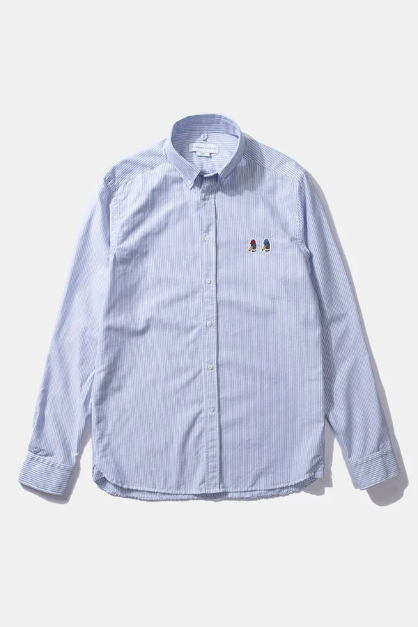 Edmmond Studios Duck Vertical Plain Light Blue | Men Shirts