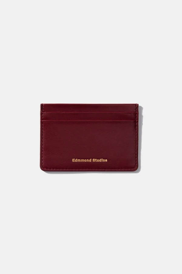Edmmond Studios Fold Card Holder Plain Bordeaux | Men Accessories