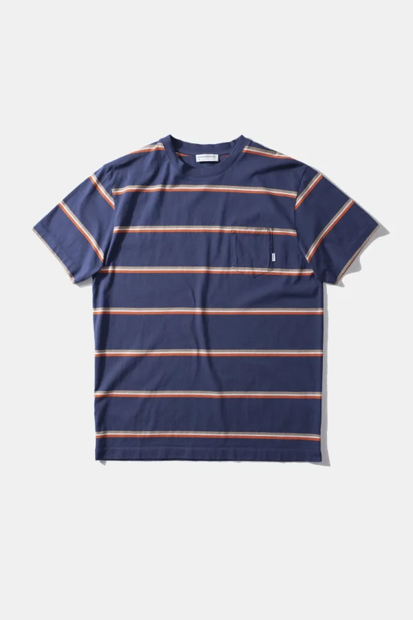 Edmmond Studios Gavin Stripes Plain Navy | Men T-Shirts
