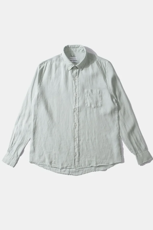 Edmmond Studios Linen Shirt Plain Sage | Men Shirts