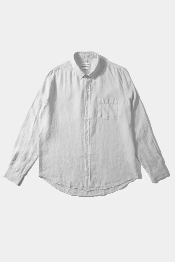 Edmmond Studios Linen Shirt Plain White | Men Shirts