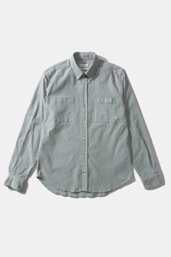 Edmmond Studios Microcord Shirt Plain Grey | Men Shirts