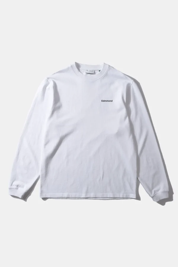 Edmmond Studios Mini Logo Ls Plain White | Men T-Shirts