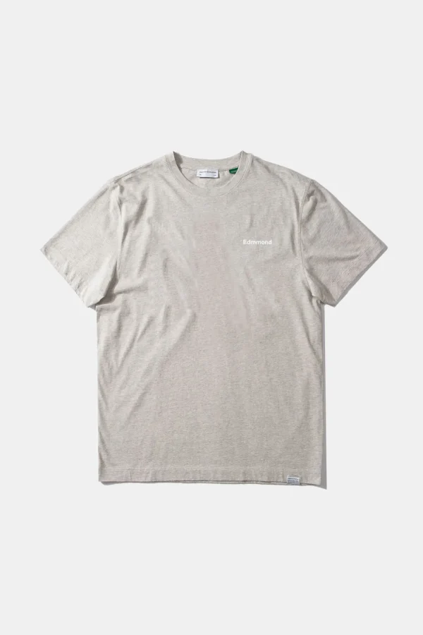 Edmmond Studios Mini Logo Plain Grey Melange | Men T-Shirts