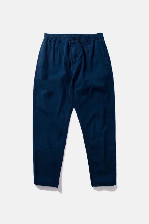 Edmmond Studios Murano Seersucker Pants Plain Navy | Men Trousers
