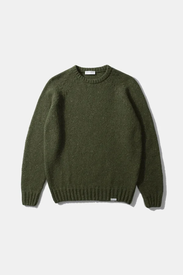 Edmmond Studios Paris Sweater Plain Olive | Men Knitwear
