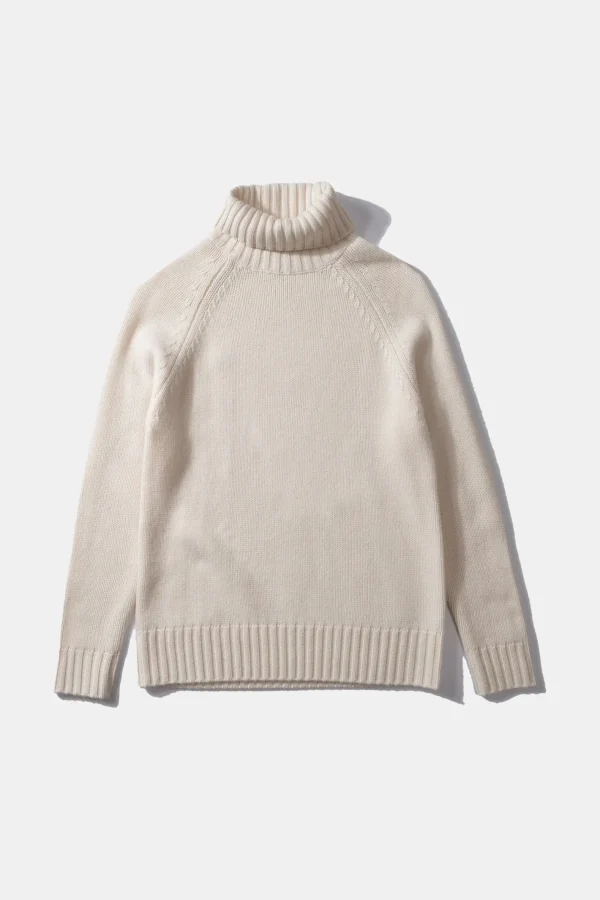 Edmmond Studios Paris Turtle Neck Plain Off White | Men Knitwear