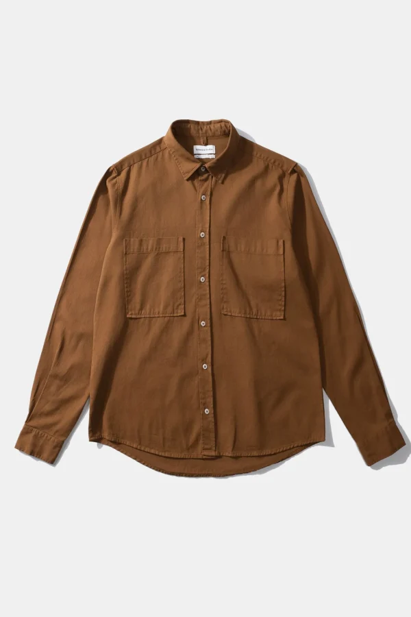 Edmmond Studios Pocket Shirt Plain Brown | Men Shirts