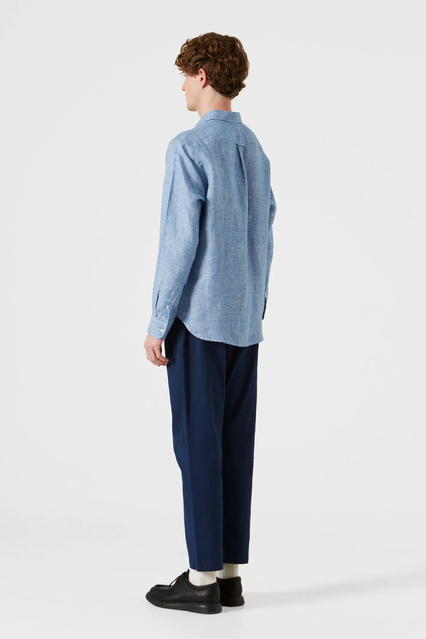 Edmmond Studios Port Shirt Plain Blue | Men Shirts
