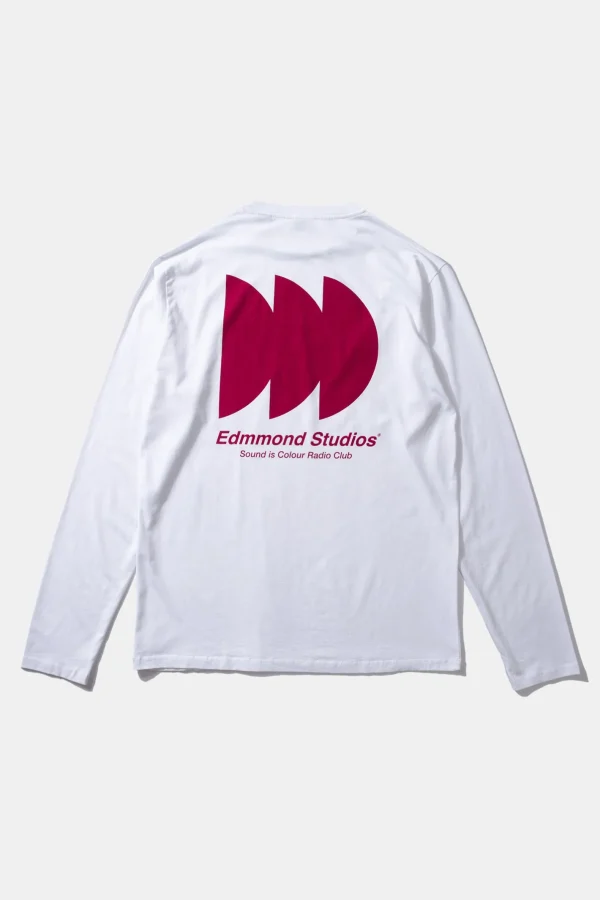 Edmmond Studios Radio Club Ls Plain White | Men T-Shirts