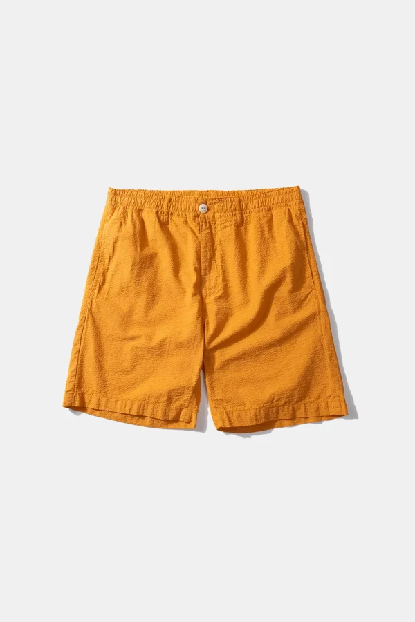 Edmmond Studios Seersucker Shorts Plain Mustard | Men Trousers