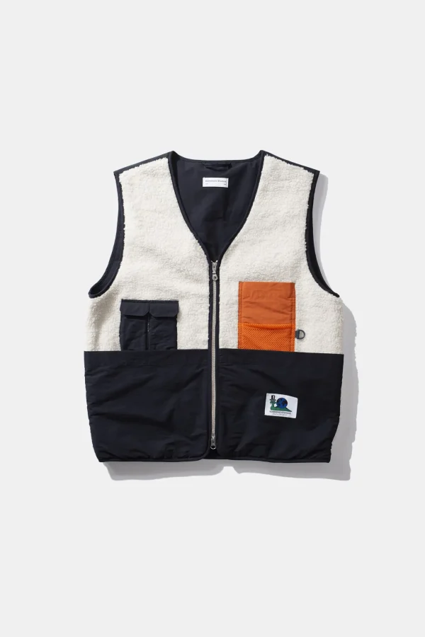 Edmmond Studios Shearling Vest Plain Off White | Men Outerwear