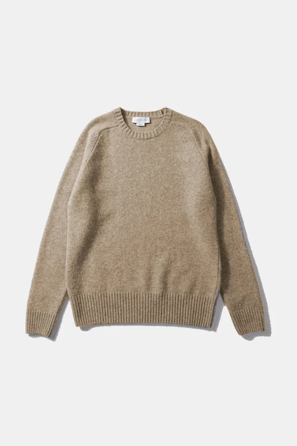 Edmmond Studios Shetland Sweater Plain Beige | Men Knitwear