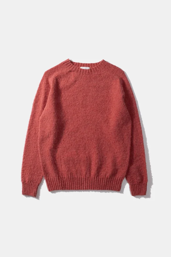 Edmmond Studios Shetland Sweater Plain Salmon | Men Knitwear