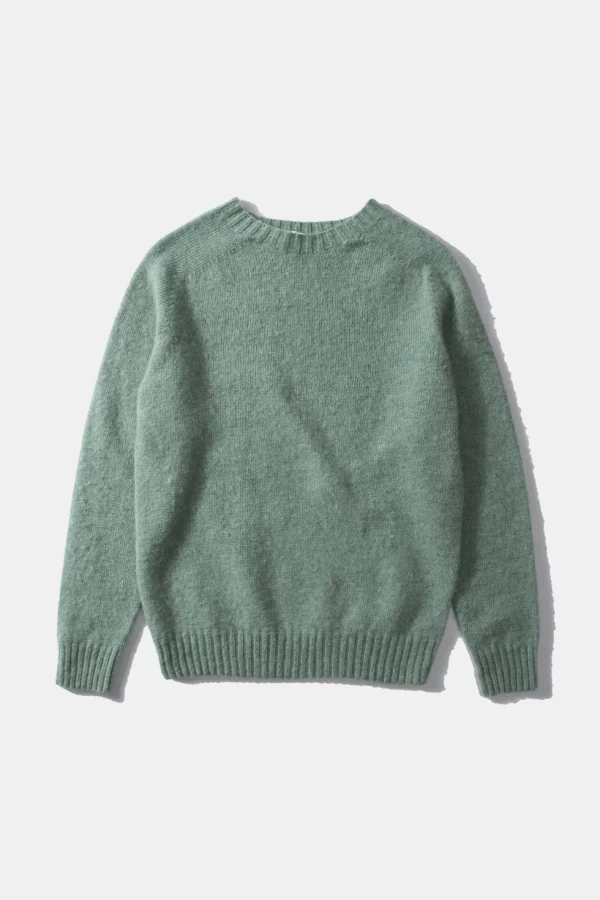 Edmmond Studios Shetland Sweater Plain Turquoise | Men Knitwear