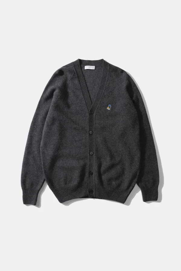 Edmmond Studios Special Duck Cardigan Plain Grey | Men Knitwear