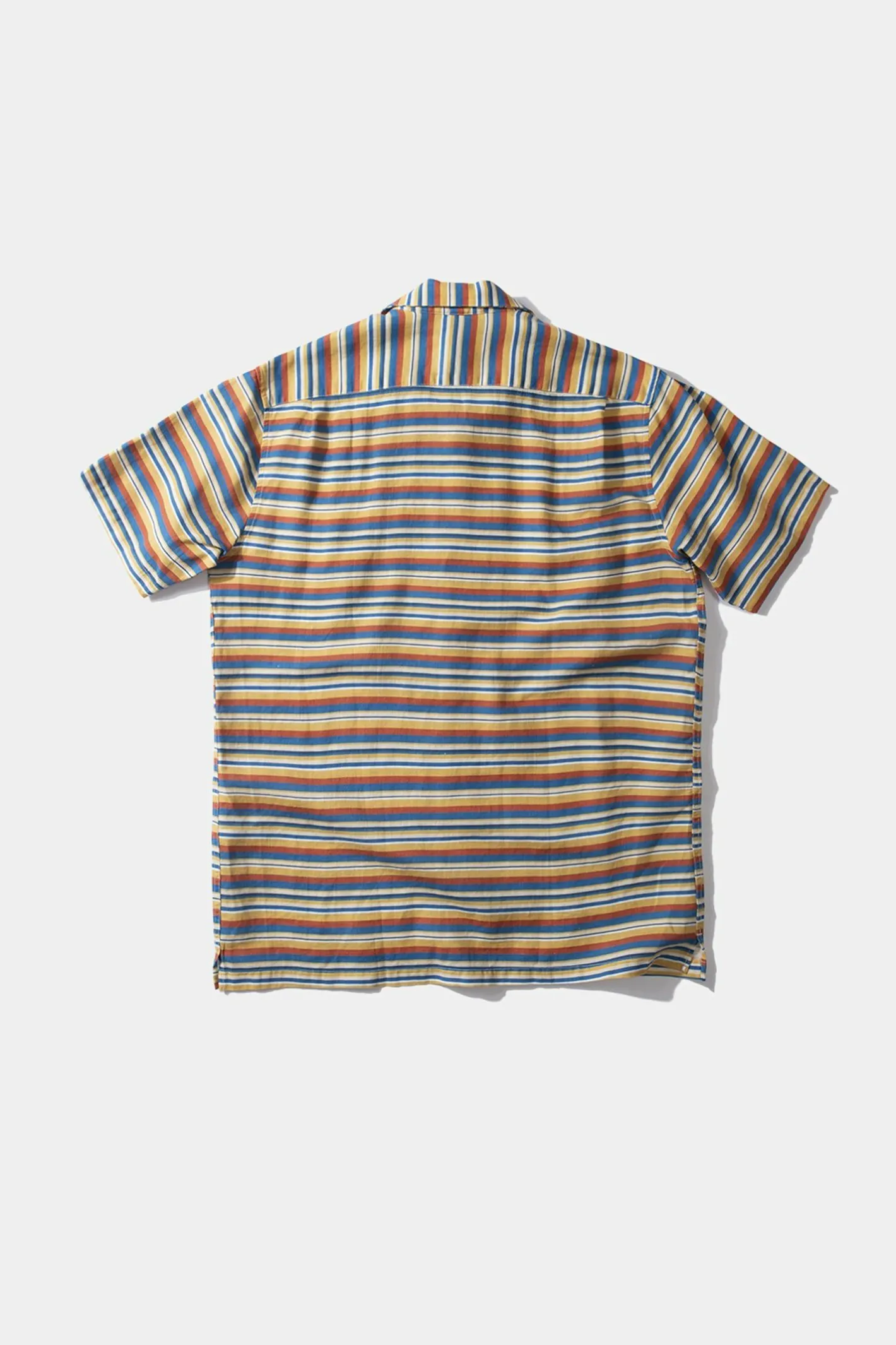 Edmmond Studios Stripes Short Sleeve Shirt Horizontal Stripes Blue | Men Shirts