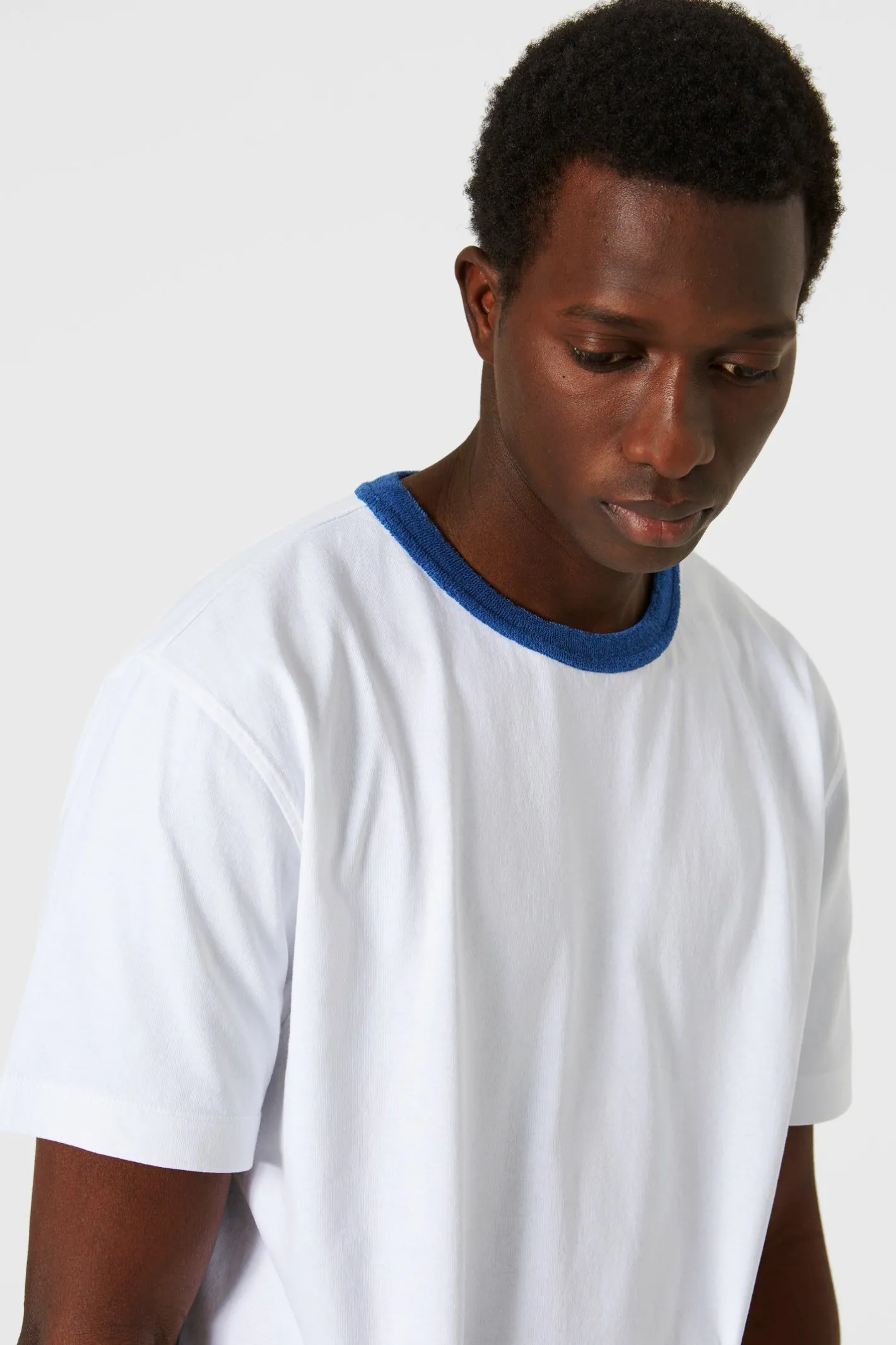 Edmmond Studios Terry Color Rib Plain Off White | Men T-Shirts