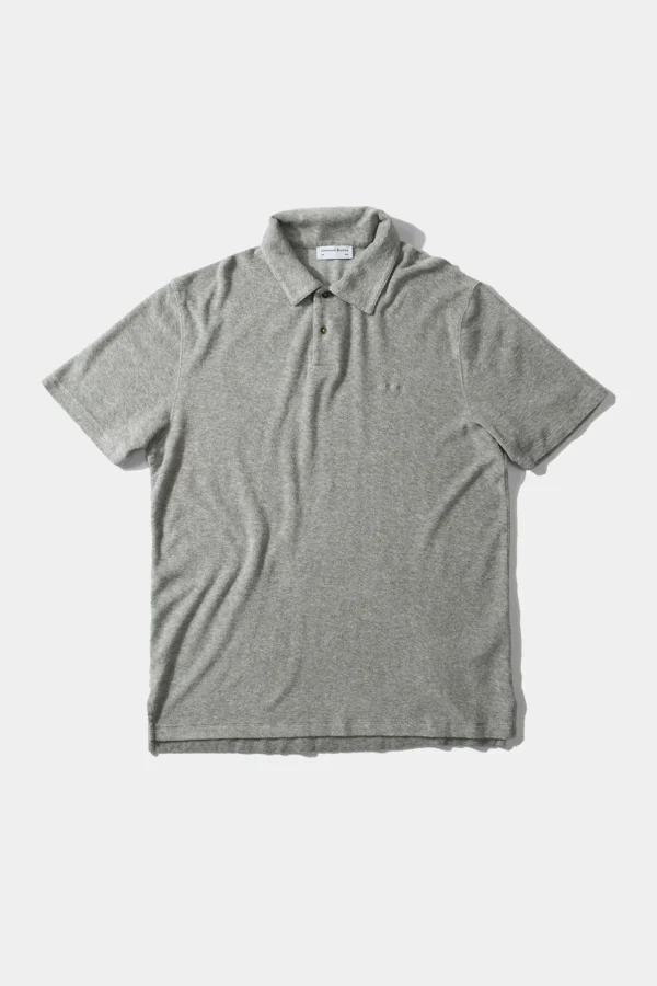 Edmmond Studios Terry Polo Plain Grey Melange | Men Polos