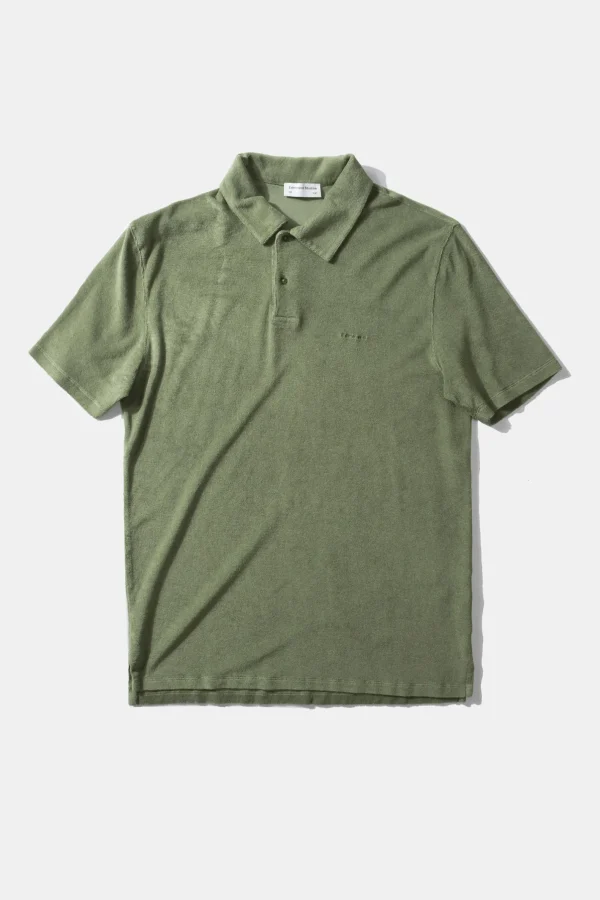 Edmmond Studios Terry Polo Plain Olive | Men Polos