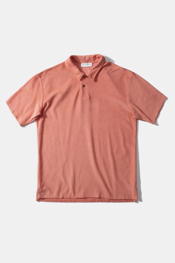 Edmmond Studios Terry Polo Plain Salmon | Men Polos