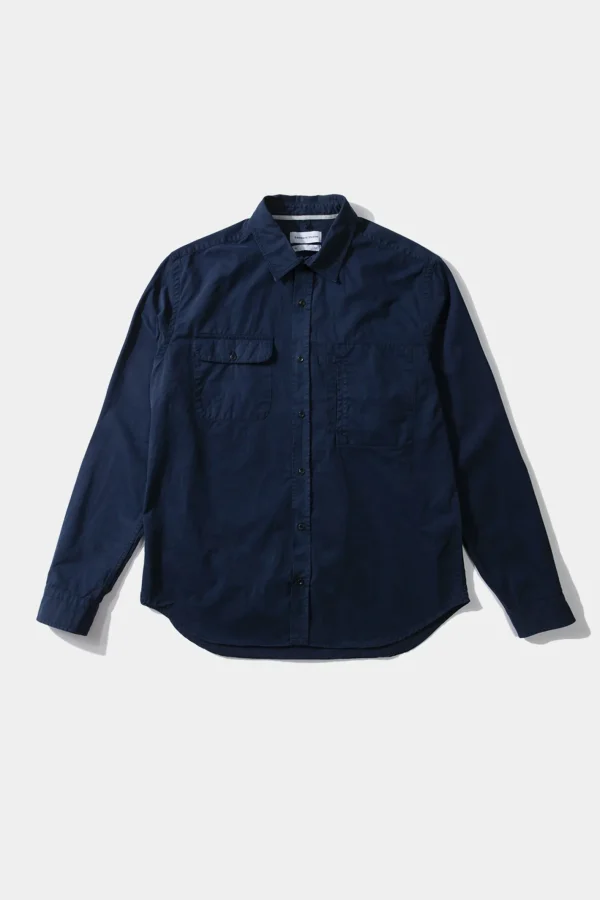 Edmmond Studios Trade Shirt Plain Navy | Men Shirts
