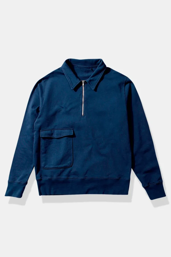Edmmond Studios Warm Up Plain Navy | Men Sweatshirts