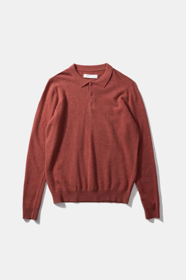 Edmmond Studios Wool Polo Plain Copper | Men Knitwear